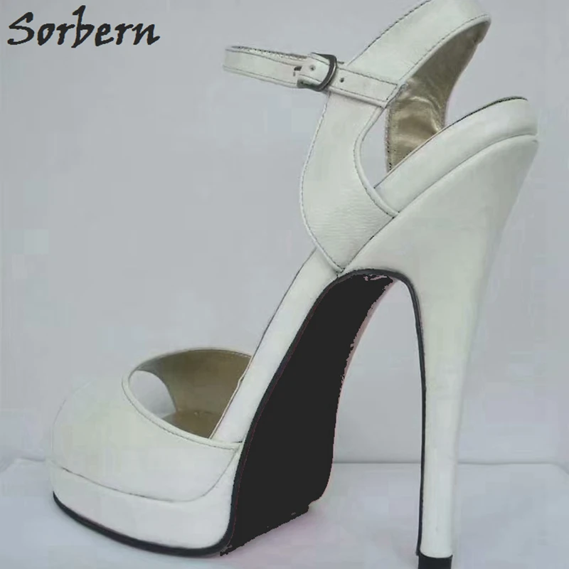 Женские босоножки на высоком каблуке 16 см из натуральной кожи|Боссоножки и