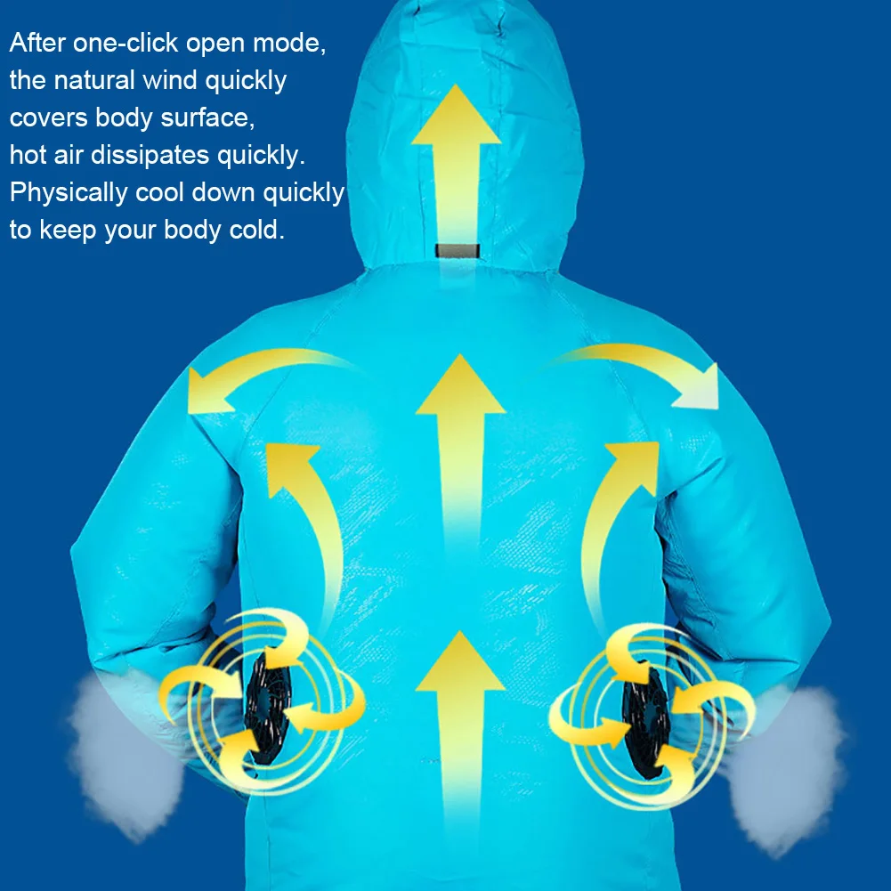 Мужская Летняя водонепроницаемая куртка с капюшоном охлаждающий вентилятор