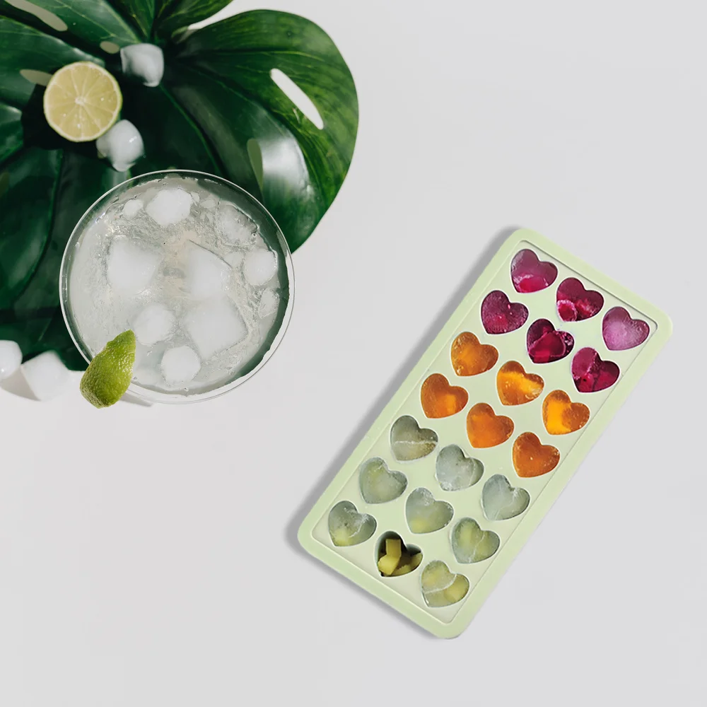 

Heart Shape Stackable Ice Tray Silicone Ice Cube Mold Easy Release Mould