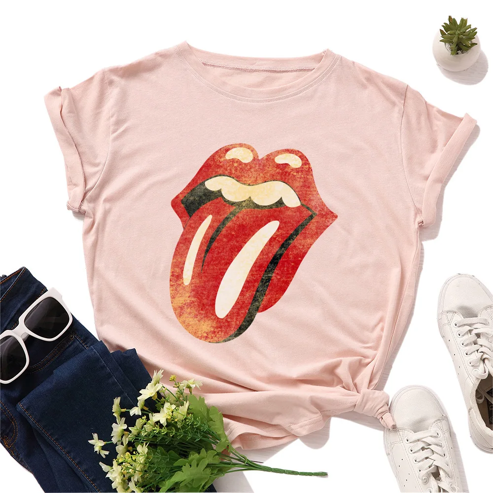 

Plus Size Graphic Tees Women Tops Print T Shirt Cotton Tee Shirt Pullover O Neck Short Sleeve Shirts Bottoming