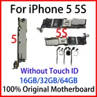 100% Оригинальный разблокированный Бесплатный iCloud для iphone 5 5s материнская плата без Touch ID полные чипы системная логическая плата хорошо протестирована iphone5