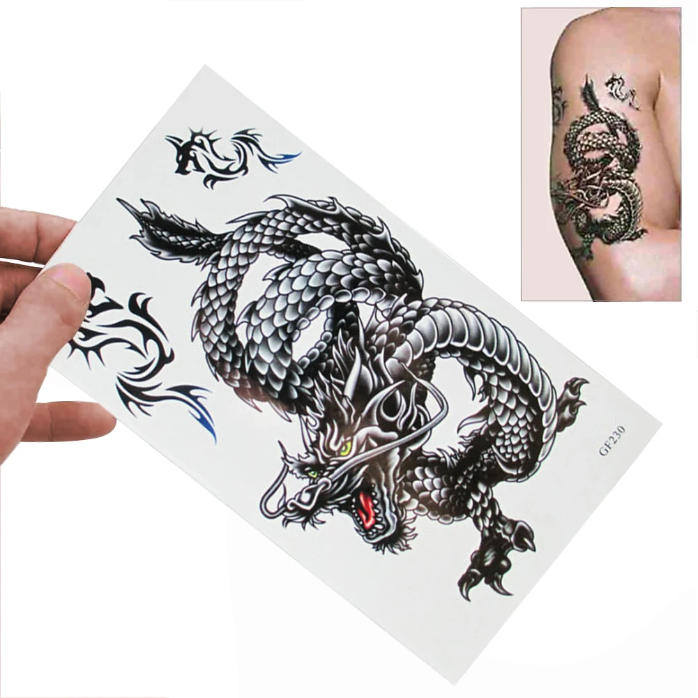 

Dragon Disposable Removable Waterproof Body Art Temporary Tattoo Sticker Decal Men Fashion Cool Tattoo Sticker