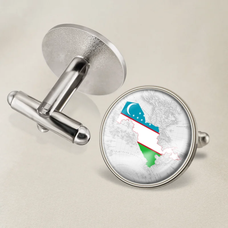 Запонки герб Узбекистана флаг государственная эмблема | Украшения и аксессуары