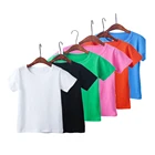 Летние Детские футболки 2020 однотонные Цвет рубашки для девочек От 2 до 8 лет топы для мальчиков, хлопковые детские футболки с принтом школьная верхняя одежда для детей ясельного возраста