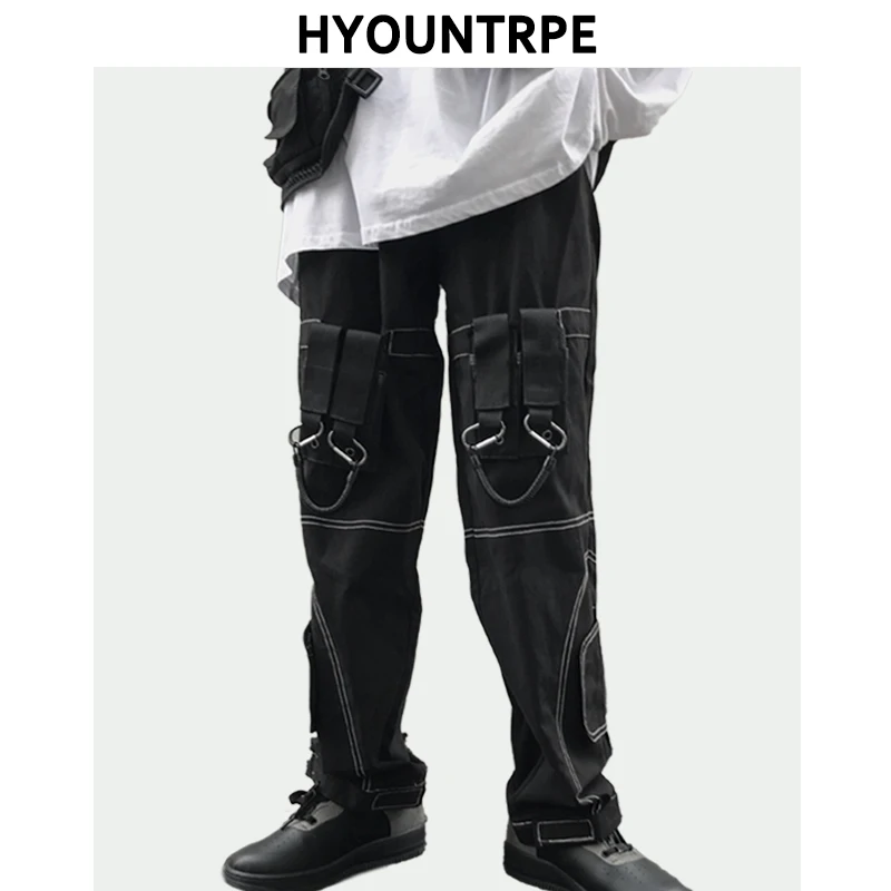 Брюки карго мужские тактические повседневные однотонные свободные прямые штаны