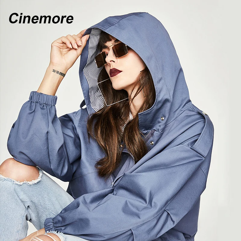 Cinemore 2021 женщин высокого качества пальто Топ Сезон весна осень Повседневные