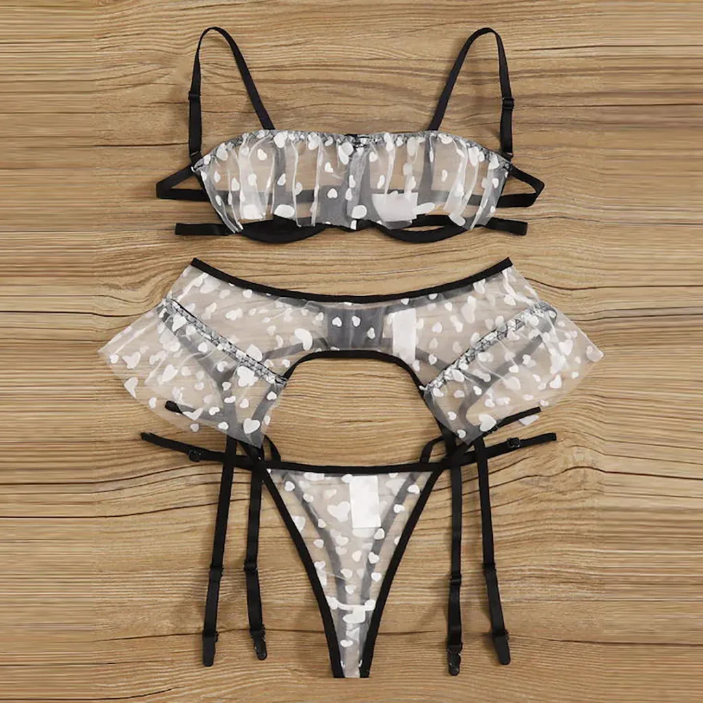 Женское кружевное нижнее белье Соблазнительный комплект из бюстгальтера +