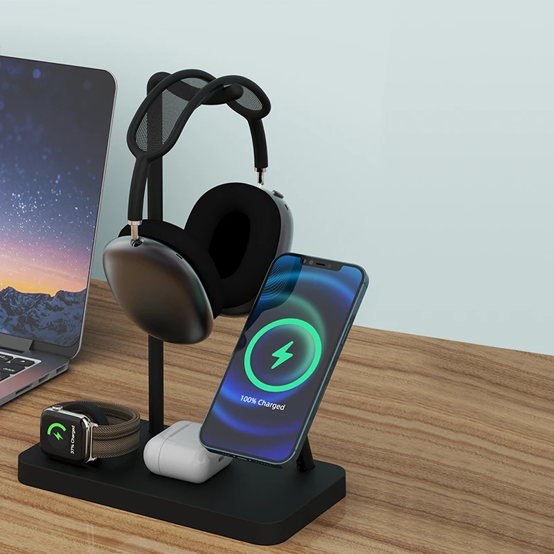 

Многофункциональный 6 в 1 Y18 магнитное Беспроводное зарядное устройство для IPhone 12 часов Apple Airpods наушники держатель Мобильный телефон Аксесс...