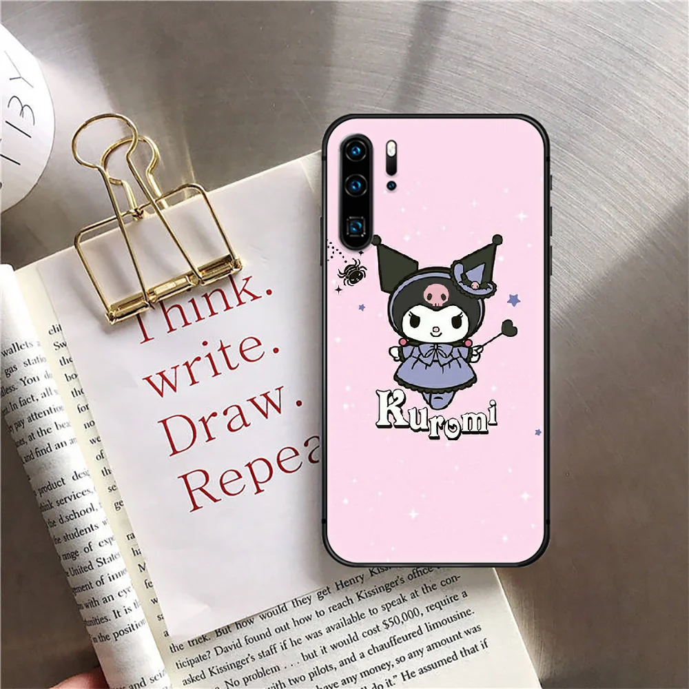 

Kuromis Cartoon Cute Phone Case Cover For Huawei Mate P 10 20 30 40 Lite Pro Smart Z 2019 Black Phone case Prime Black Etui