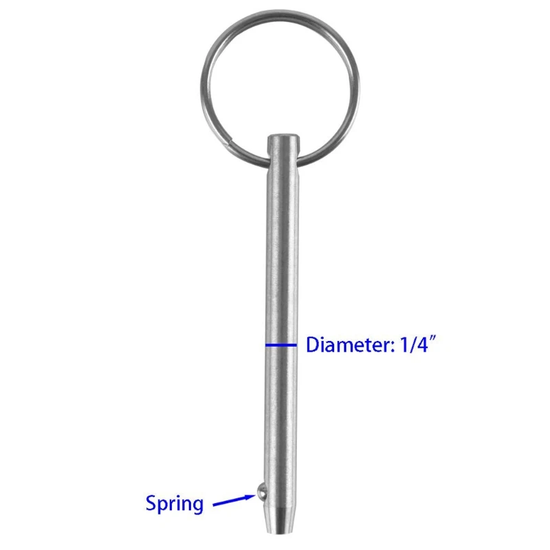 

Quick Release Pin Diameter 1/4" Total Length 3" Effective Length 2.4" Full 316 Stainless Steel Top Pin Marine Hardware