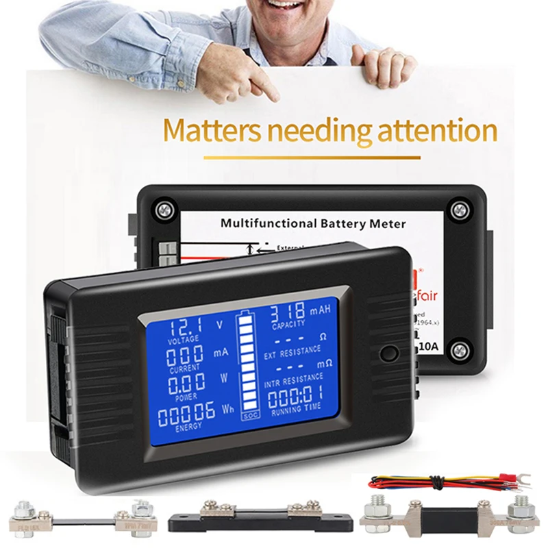 Тестер сопротивления тока аккумулятора 1 шт. разрядная мощность фотовольтметр