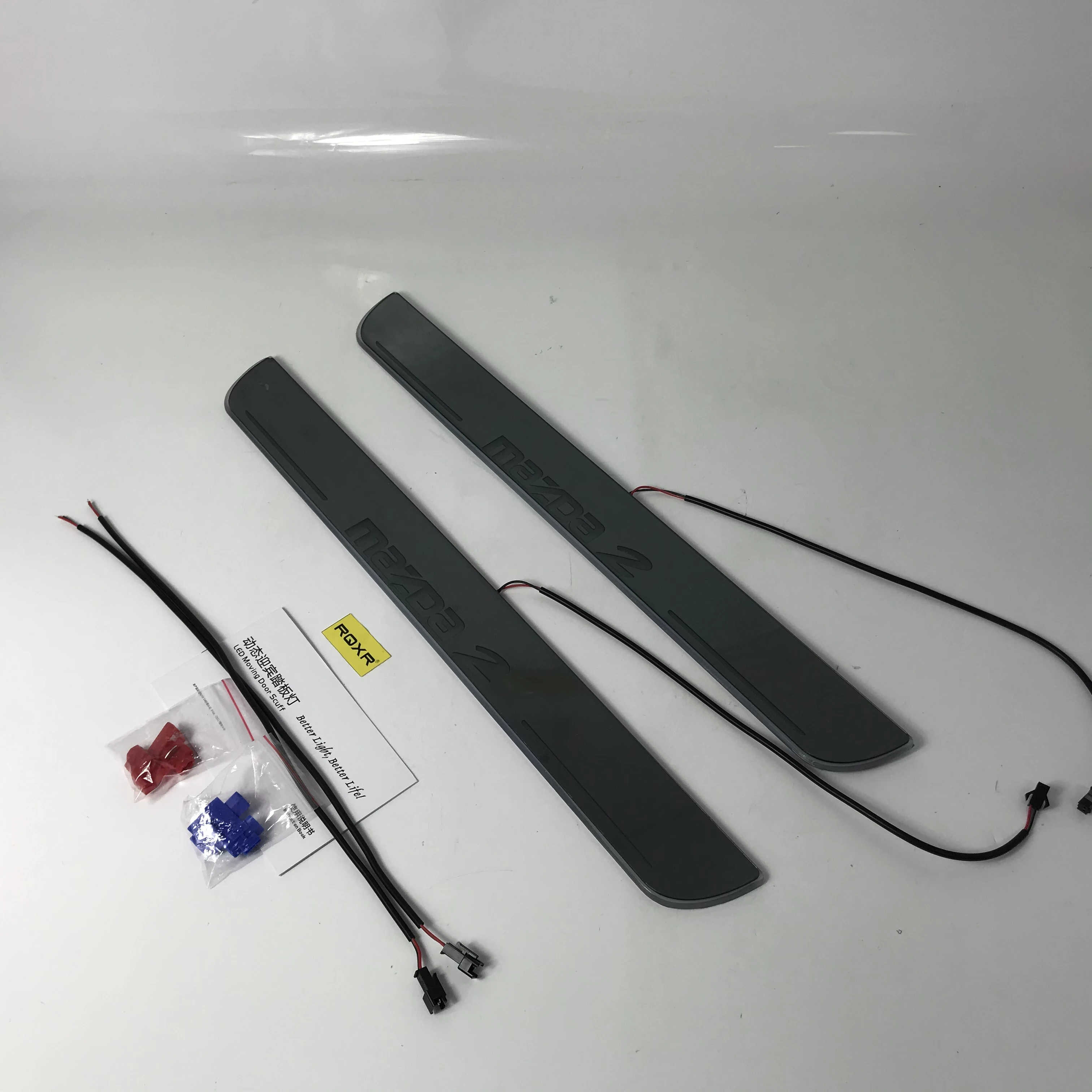 

RQXR led moving door scuff for mazda 2 dynamic door sill plate flat lining overlay welcome flow/fixed light