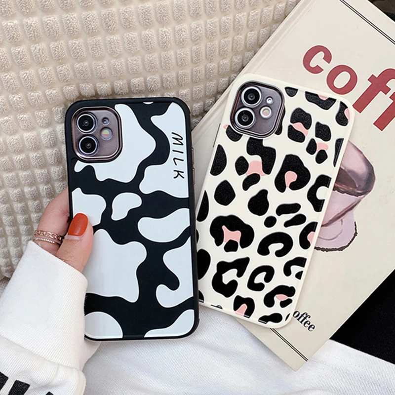 Милый чехол для телефона с леопардовым принтом зебры iPhone 12 11 Pro Max XR XS 7 8 Plus 12mini 13Pro