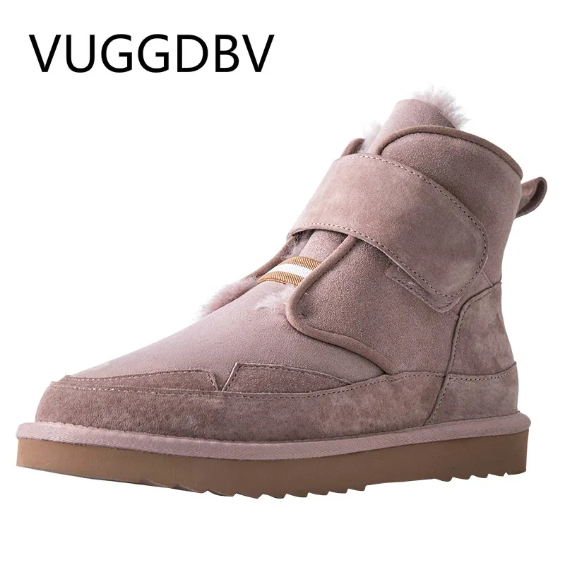 2019 г. Новые зимние ботинки на овечьем меху одна труба женская теплая хлопковая