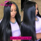 30-дюймовые парики из человеческих волос на прямой сетке спереди для женщин, прозрачные перуанские прямые волосы на сетке спереди, парик из 150% неповрежденных волос