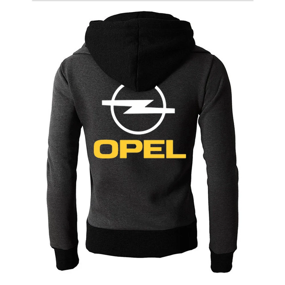 

2021 OPEL Classic Men's Comfortable Print Hoodies Muscle Sportswear Style Hooded Zipper Coat Fitness Pocket Male Wild Sweatshirt