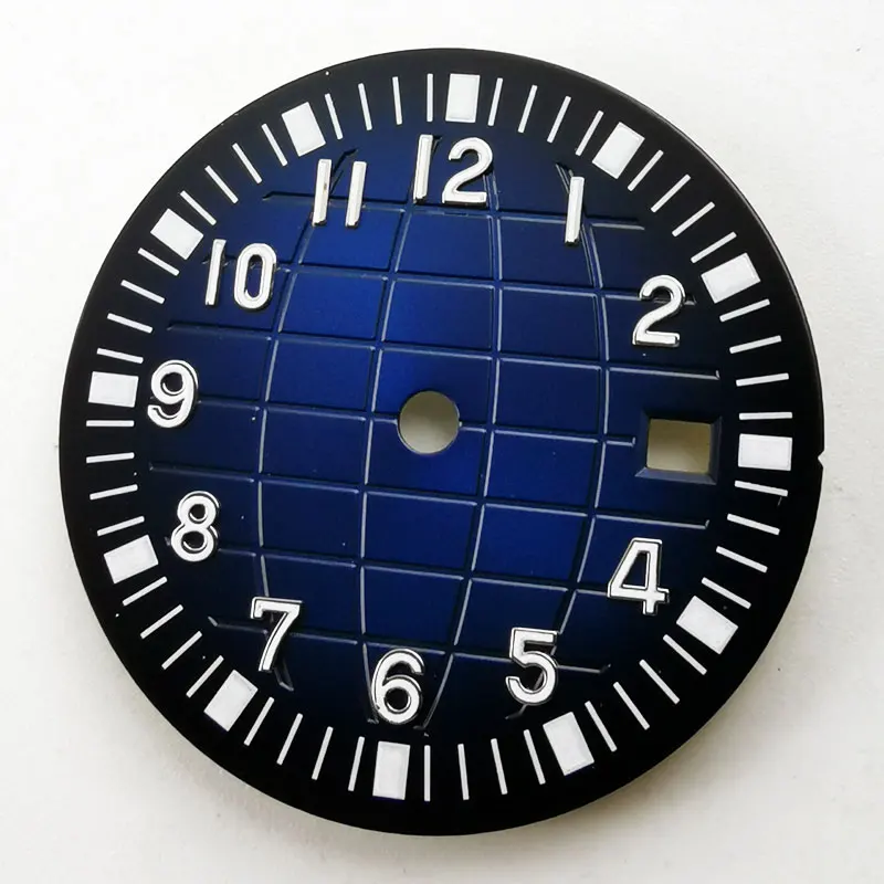 

31.5mm Watch Dial Plate With Date Window Earth Pattern Fit Automatic Movement