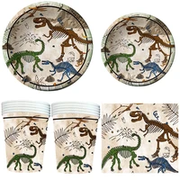 60pcslot dinosaur theme party decorations 10 people party disposable tableware cups plates napkins kids birthday party supplies