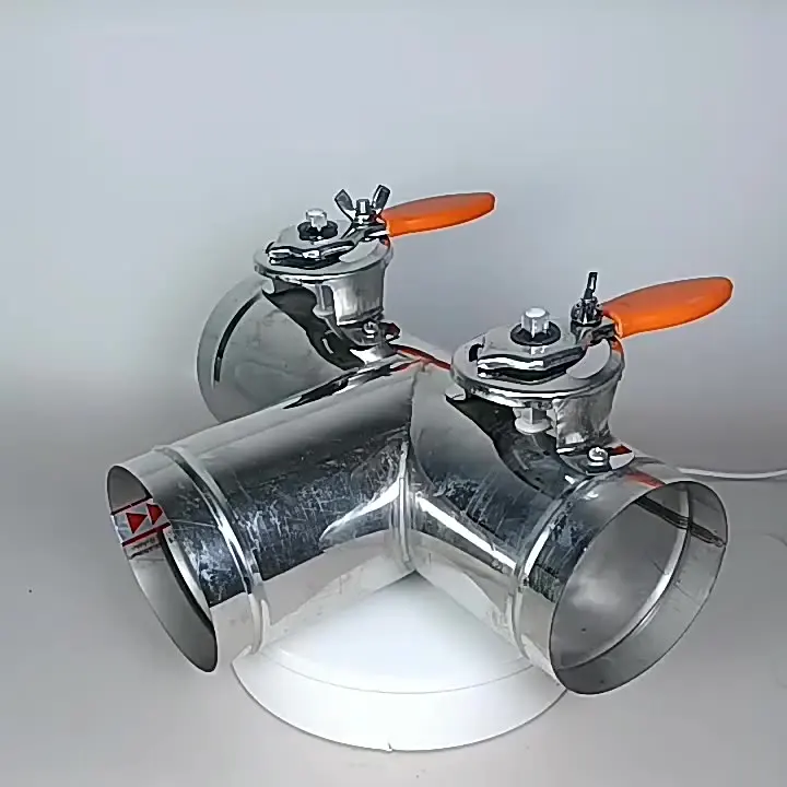 

DN250mm galvanized manual silicone sealing three-way valve