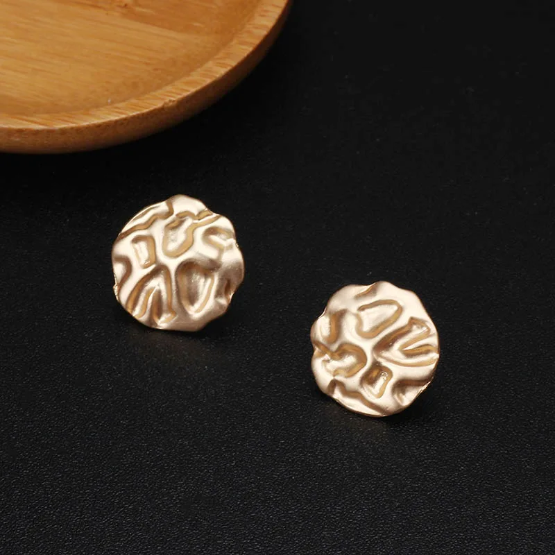 

Earrings Non Piercing Metal Clip Earrings Gold Color Hammered Stud Clip Earrings No Hole Statement Fashion Jewelry For Women