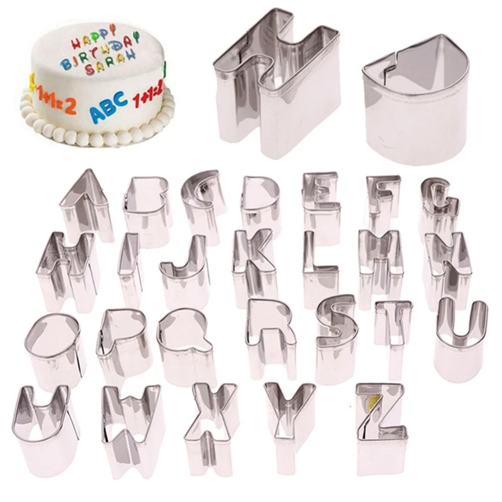 26 шт./компл. алфавит для нарезки печенья в виде пресс форм Нержавеющая сталь
