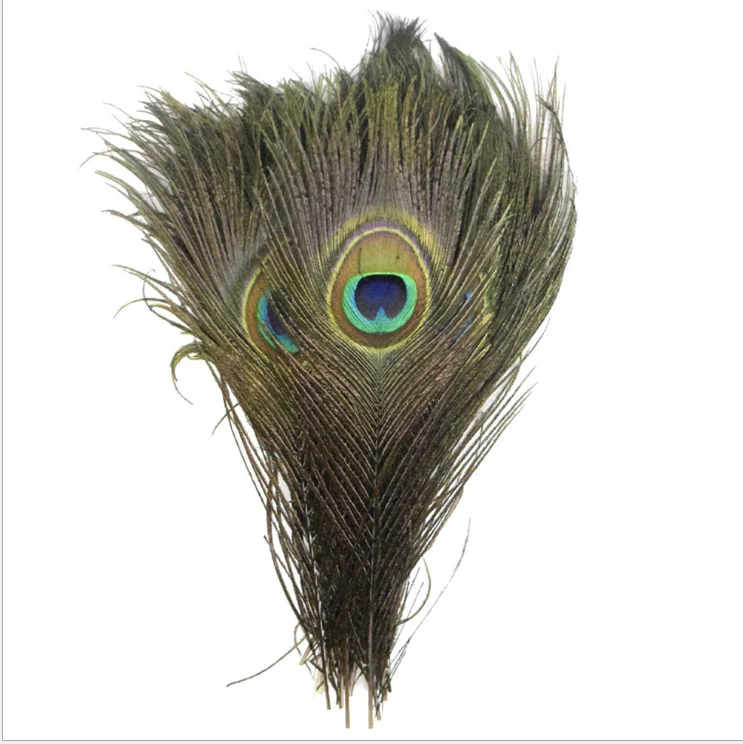 

DM Wholesale 100pcs/Set Modern 25-30cm India Imported Peacock Feather High-Quality Natural DIY Sign Pen Accessories Kits 2021
