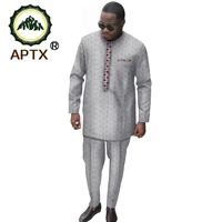 dashiki mens top pant set 2 pieces outfit set african men ankara clothes jacquard shirt with trouser ts2016003