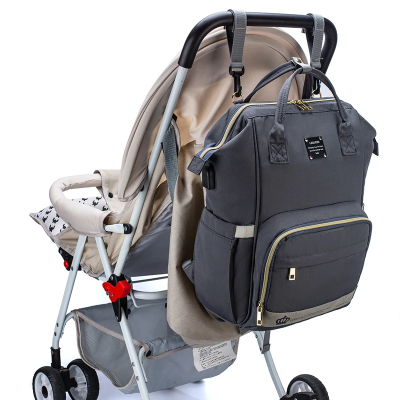 Рюкзак для мам Lequeen брендовая вместительная Детская сумка с USB разъемом дорожный