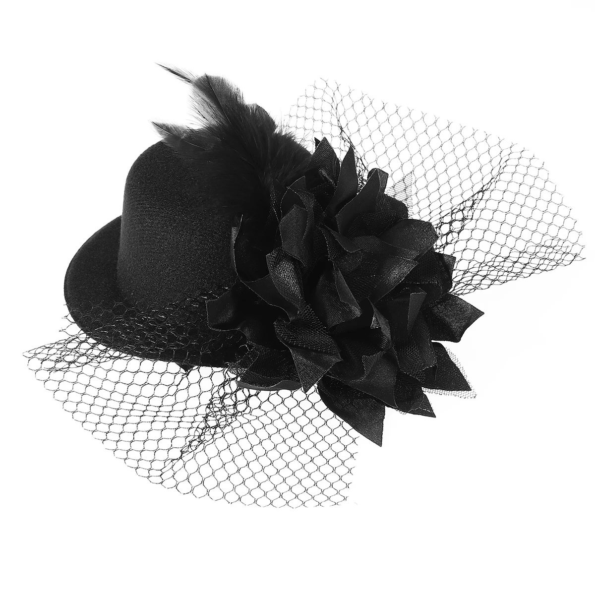 PIXNOR женский цветочный декор заколка для волос украшение с перьями Бурлеск панк