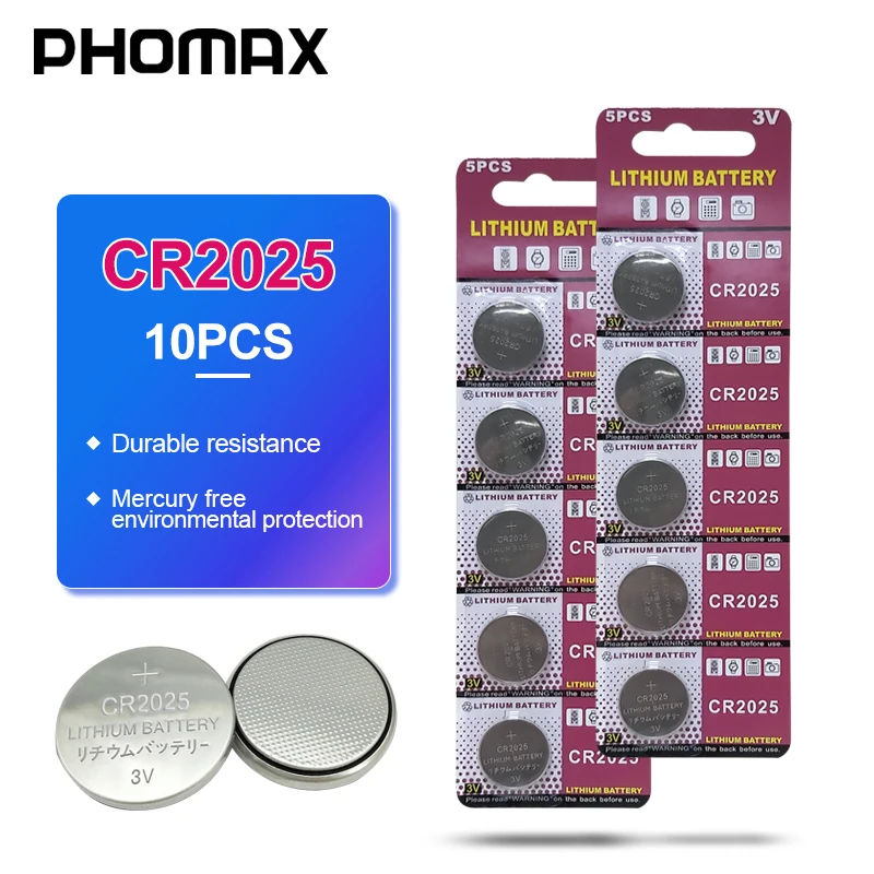 PHOMAX 10 шт. CR2025 кнопочные батареи DL2025 BR2025 KCR2025 литиевая батарея CR 2025 пульт