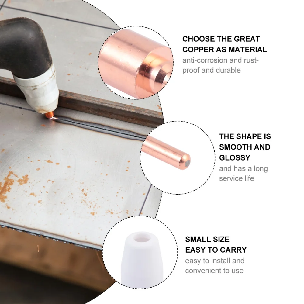 

40 Pcs Plasma Cutting Accessories Electrode Nozzle Protective Cover Shunt Lengthen (Assorted Color)