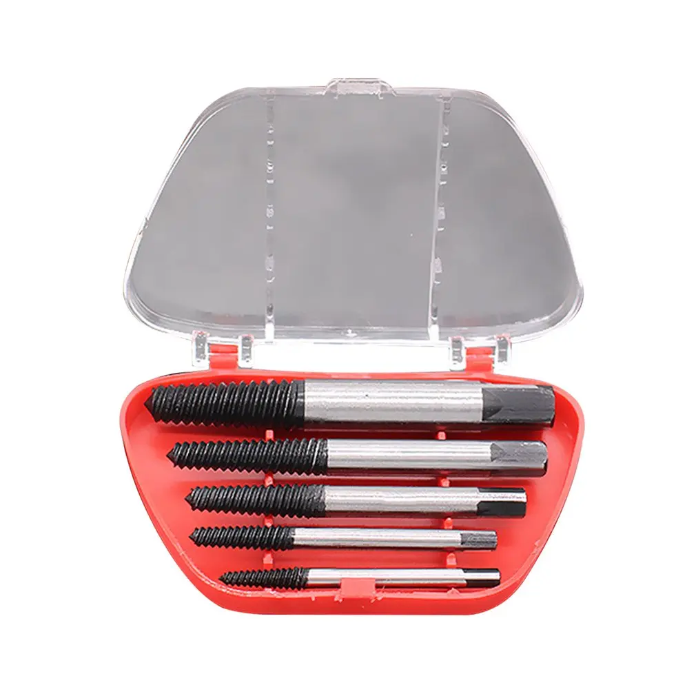 

5Pcs/set Steel Damaged Screwdriver Extractor Kit Broken Steel Bolt Remover Screw Pull Center Drill Bit Removal Tool set