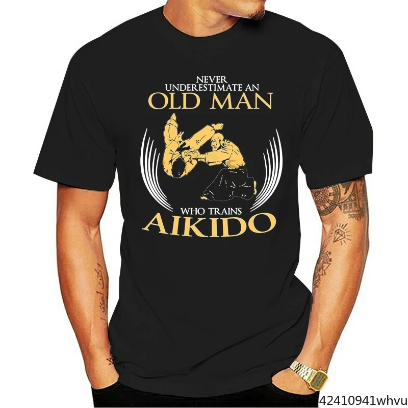 

OLD MAN TRAINS AIKIDO Aikido Promotion Hot Men T-shirt Unisex Summer Trend Lycra Soft O-neck Classic Casual M-5XL
