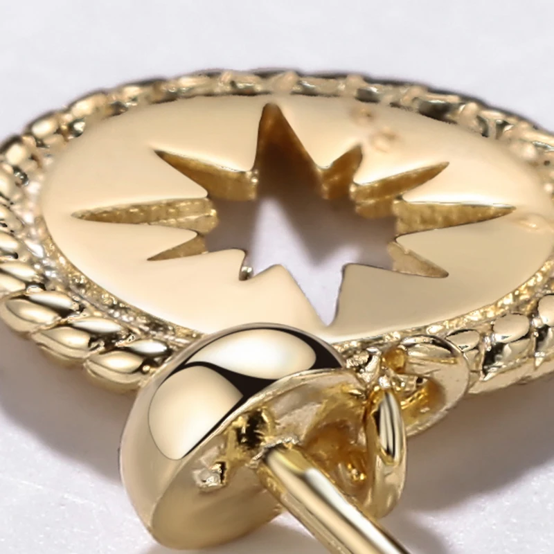 

S925 silver needle earrings are shipped free of charge with silver-plated allergy proof round hollowed-out star earrings33