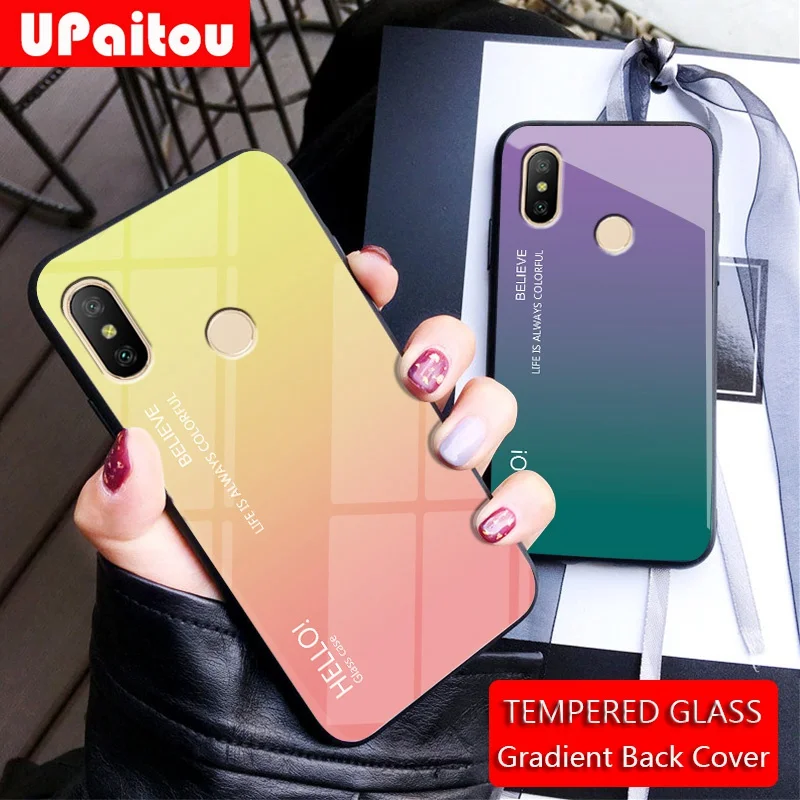 Чехол из закаленного стекла UPaitou для Xiaomi Redmi Note 5 Pro Plus 5A Prime мягкий чехол ТПУ с