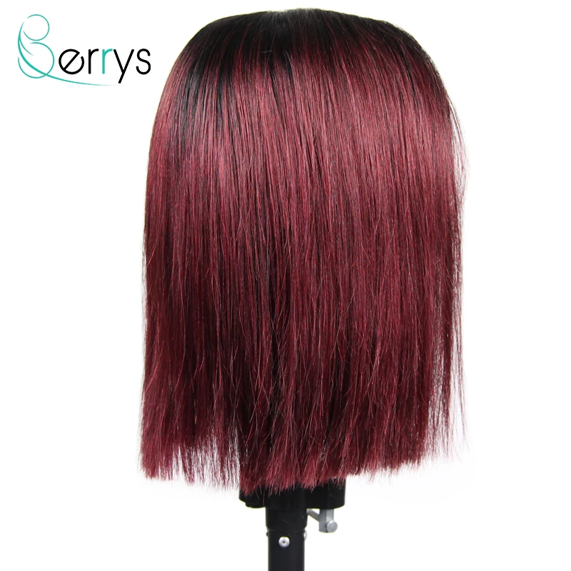 Berryshair малазийский короткий прямой Боб T часть кружевные передние человеческие