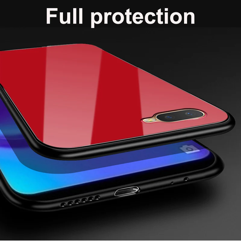Для OPPO RX17 Neo case 6," Звездное небо закаленное стекло+ края из ТПУ тонкий жесткий чехол для OPPO RX17Neo бампер RX 17 Neo чехлы