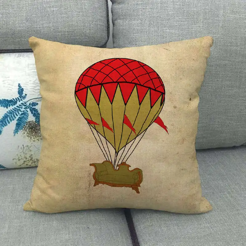 Наволочка Irisbell с воздушным шаром льняная Удобная на квадратные сиденья