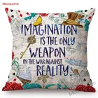 Наволочка для диванной подушки с принтом Алиса в стране чудес, 45x45 см