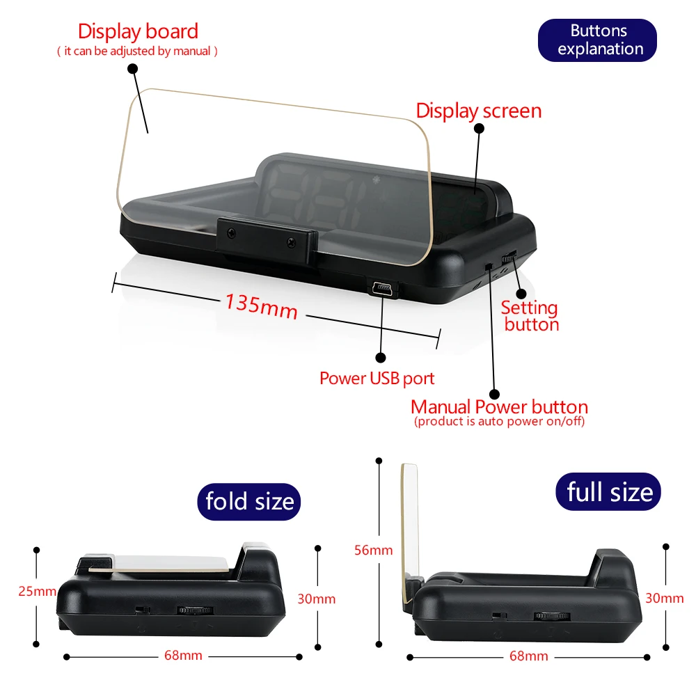 Автомобильный проектор C500 OBD2 для автомобильного стайлинга считыватель скорости
