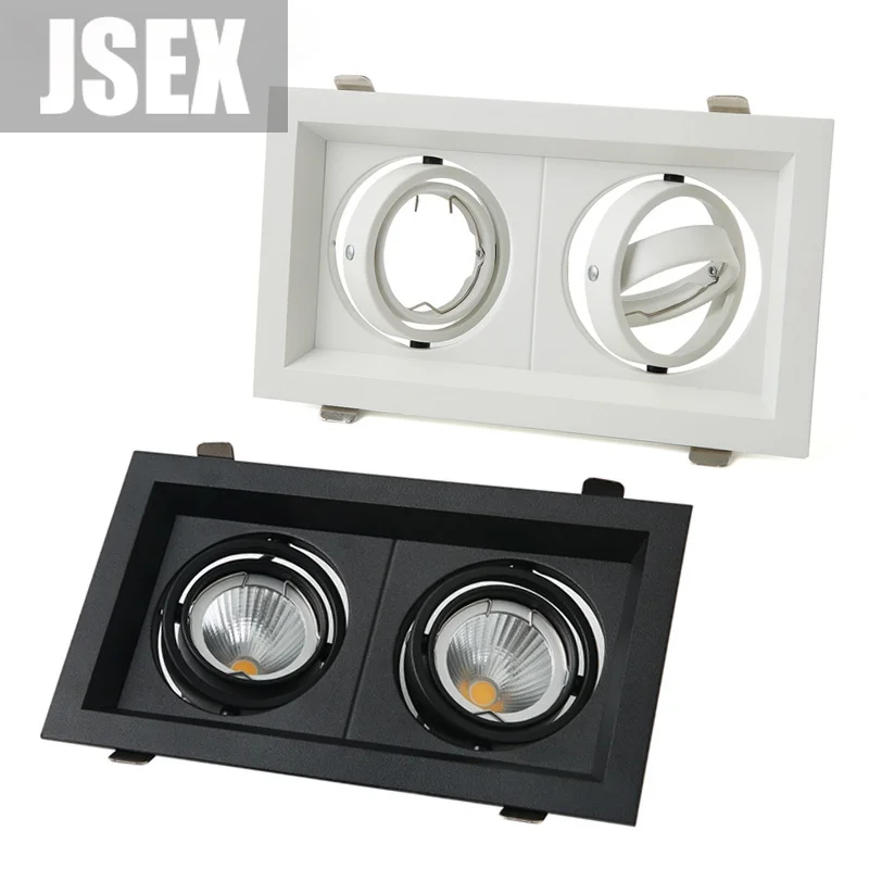 

Grille Light Double Three LED Downlight Frame Fixtures MR16 Fitting 12-260V Recessed GU10 Bulb Replaceable Downlights