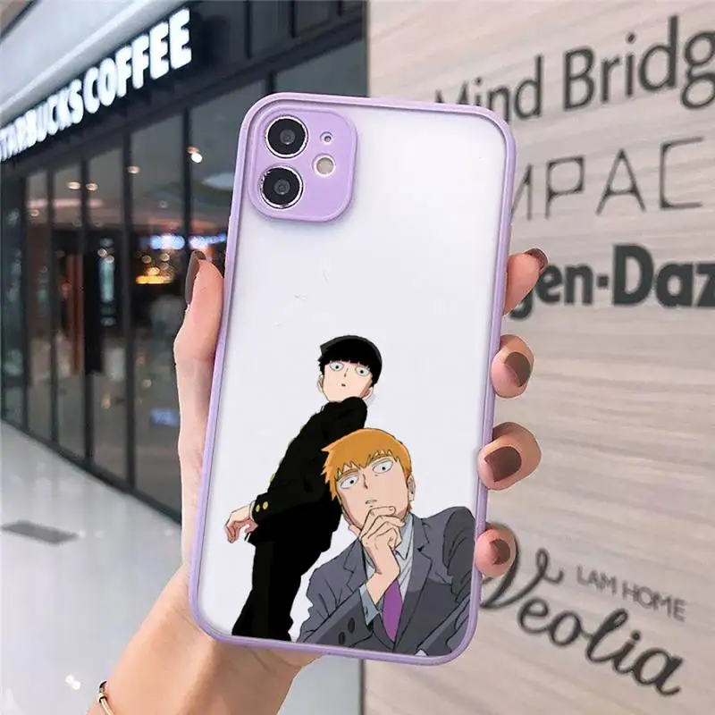 

Japan anime Mob Psycho 100 Phone Cases matte transparent For iphone 7 8 11 12 plus mini x xs xr pro max cover
