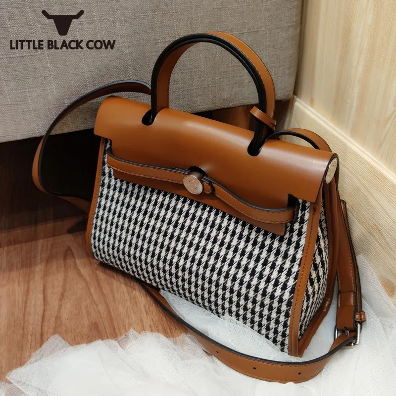 

High Quality Womens Casual Armpit Design Shoulder Bag Vintage Plaid Handbag PU Leather Hasp Mixed Colors Fashion Crossbody Bags