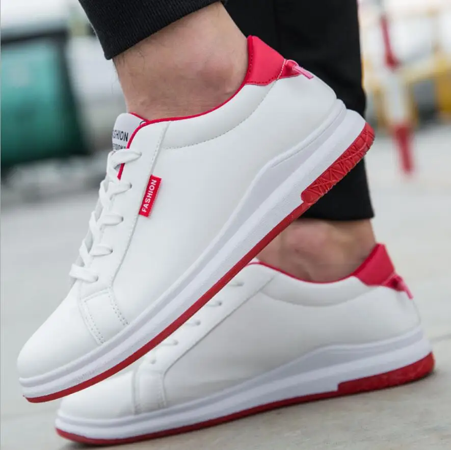 

basket blanche homme White Sneakers for Men Shoes Simple Round Toe Casual Shoes 2019 Mens Daily Footwear Male Fashion Walkerpeak