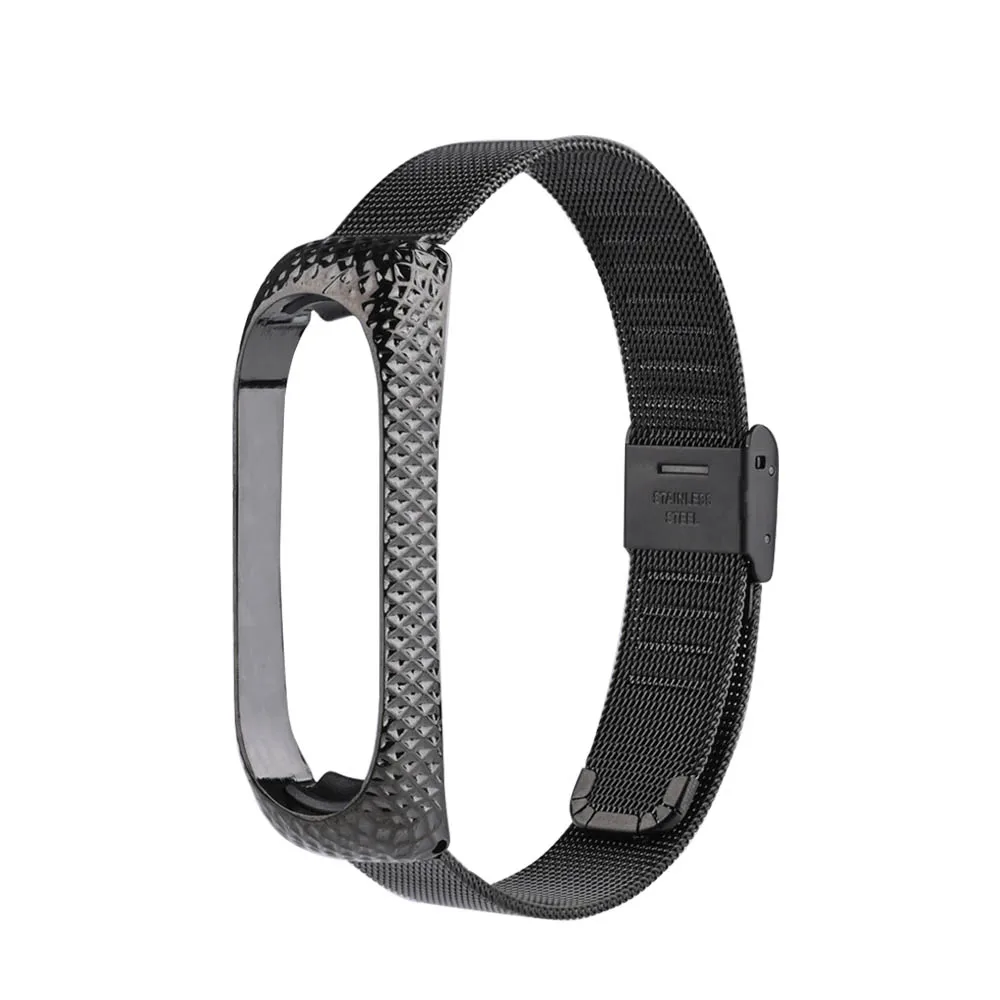 橄榄绿 Металлический ремешок для Xiaomi mi Band 4 металлический браслет из нержавеющей стали для mi Band 3 сменный ремешок на запястье M3 M4 - Цвет: 橄榄绿