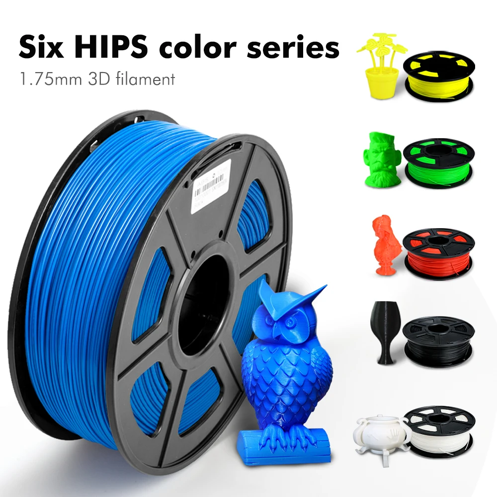 Новый 3D принтеры нити Бесплатная доставка шесть Цвет 1 75 мм HIPS Филамент для