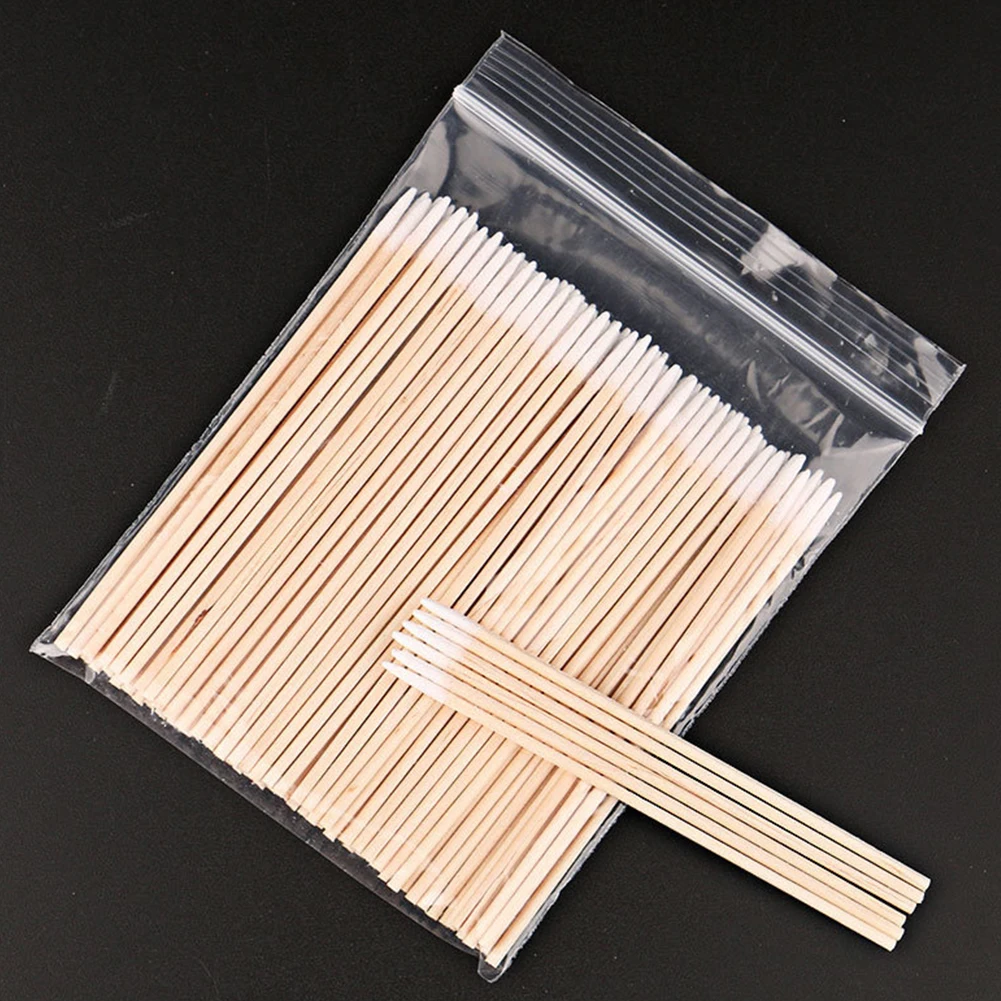 

300pcs Disposable Wood Cotton Swab Eyelash Extension Tools Cosmetic Wood Sticks Cotton Buds Tip Medical Ear Cleaning Care