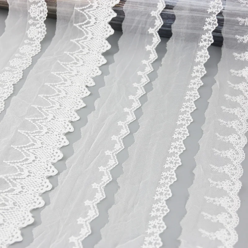 (3 ярдов/партия) хлопковая кружевная лента с вышивкой ткань тонкая для украшения
