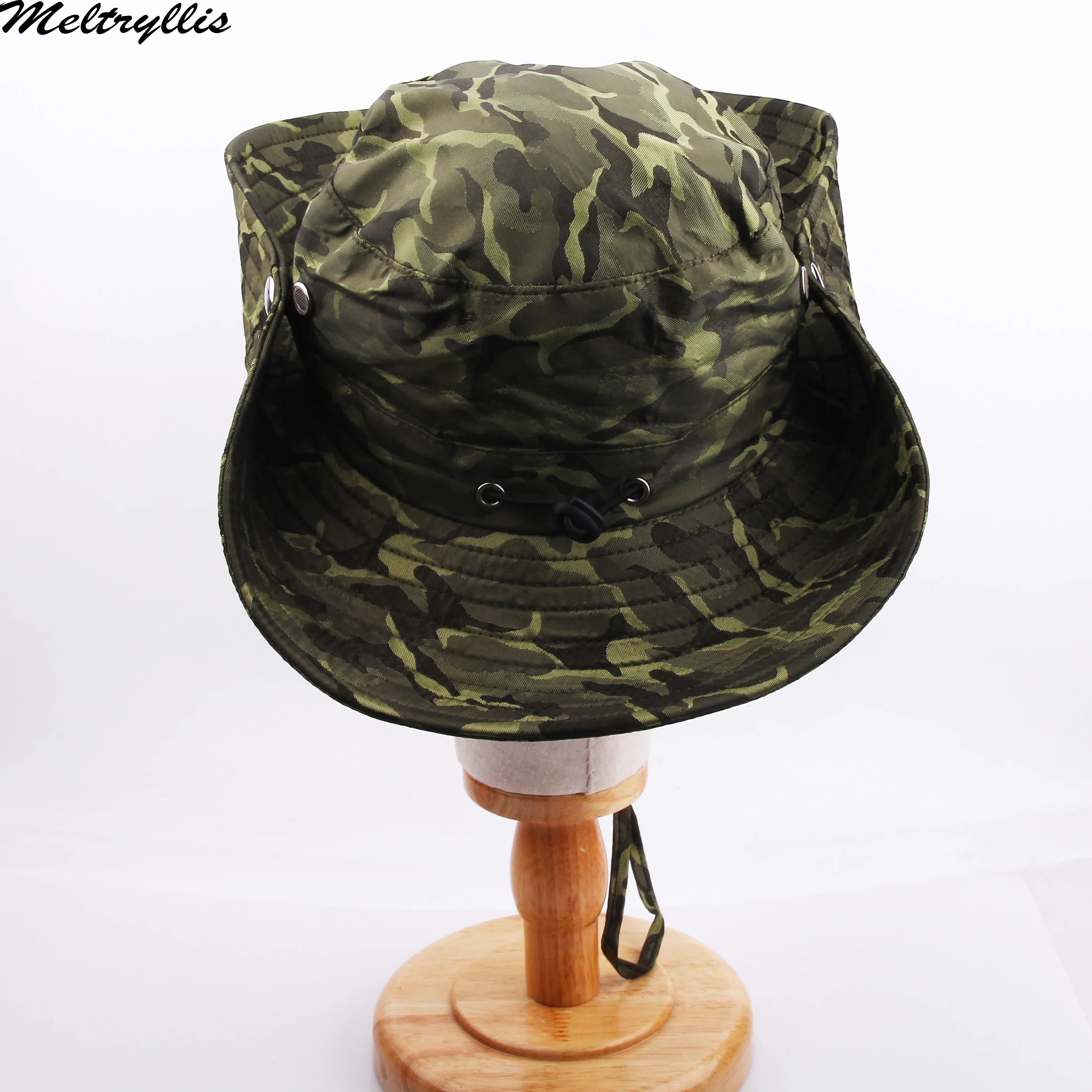 Панама в стиле милитари для мужчин и женщин модная камуфляжная шляпа с завязками