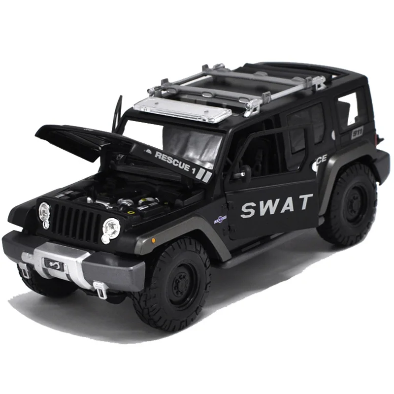 1:18 Масштаб Wrangler Полицейская машина сплав модель автомобиля литье под давлением металлический автомобиль игрушки коллекция украшения дисплей шоу Дети Подарки